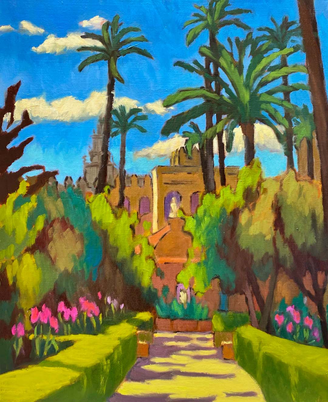 "Dans le jardin de l'Alcázar"